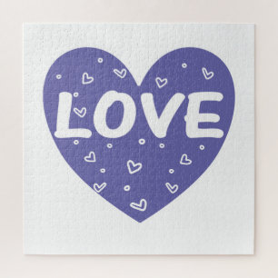 Purple love heart jigsaw puzzle