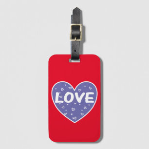 Purple Love Heart Luggage Tag