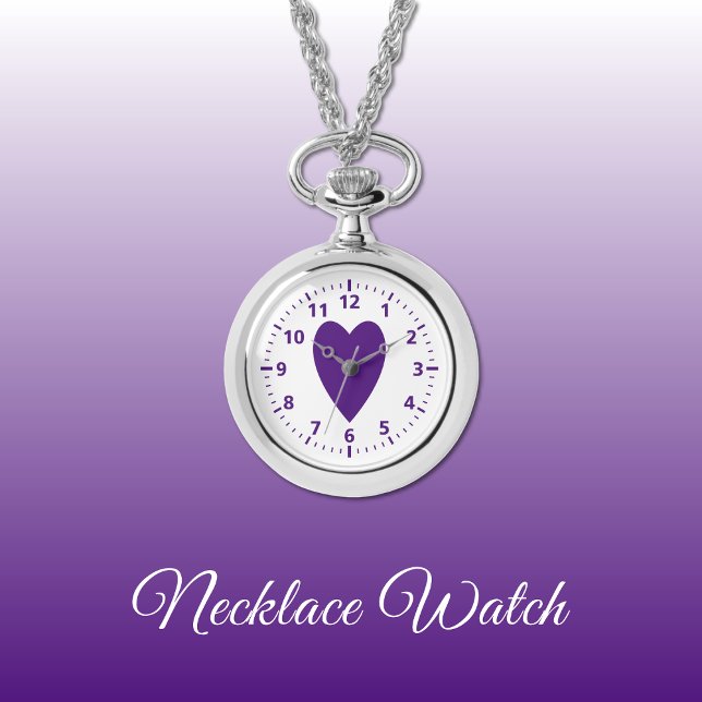 Purple love heart Necklace Watch (Creator Uploaded)