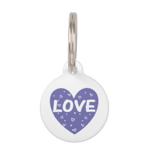 Purple love heart pet tag