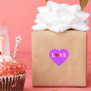 Purple LOVE Heart Sticker
