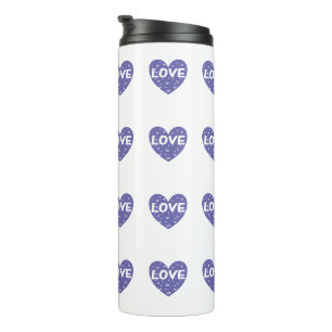 Purple love heart thermal tumbler