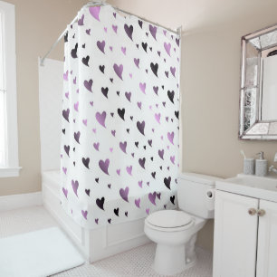 purple love, heart, valentine, symbol, shape, shower curtain