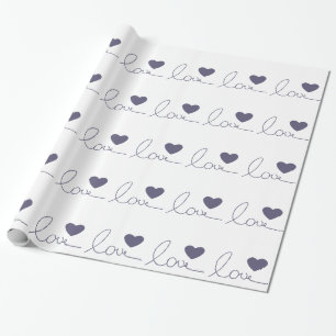 Purple Love Heart Wrapping Paper