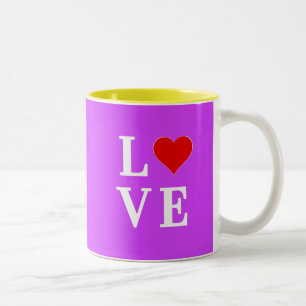 Purple LOVE Modern Chic Two-Tone Coffee Mug