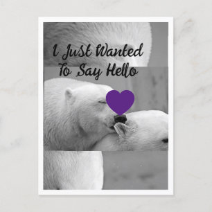 Purple Love Polar Bear Postcard