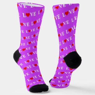 Purple LOVE Romantic Elegant Chic Socks