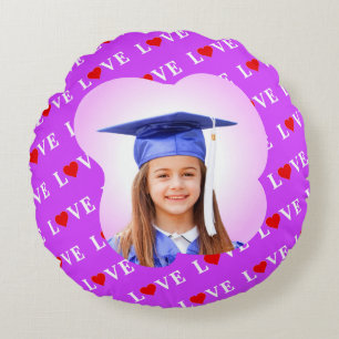 Purple LOVE Round Cushion