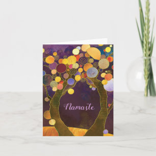Purple Love Trees Business Thank You Blank Card