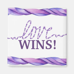 Purple "Love Wins" Ribbon Art magnet  