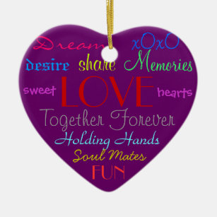 Purple Love Words Ornament Purple Love Words Ornament