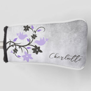 Purple Lovebirds Golf Head Cover