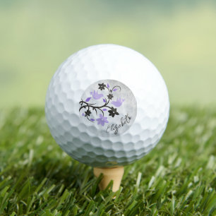 Purple Lovebirds Personalised Golf Balls