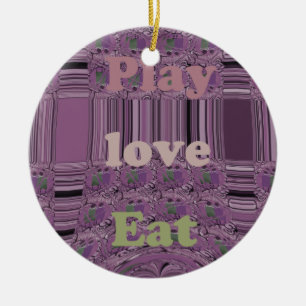 Purple  Loves &  Play Eat Africa South Traditional Ceramic Ornament