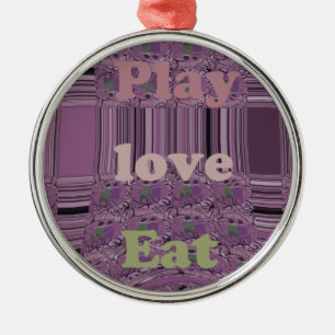 Purple  Loves &  Play Eat Africa South Traditional Metal Tree Decoration