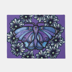 Purple Luna Moth MoonChild Moon Moths Doormat
