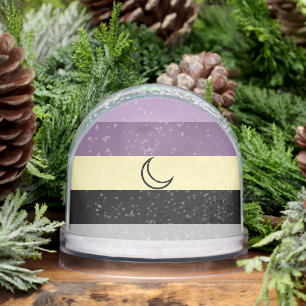 Purple Lunarian flag with moon snow globe
