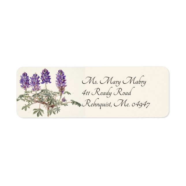 Purple Lupine Address Label Return Address Label (Front)