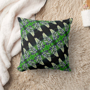 Purple Lupine Flower Abstract Pattern Cushion