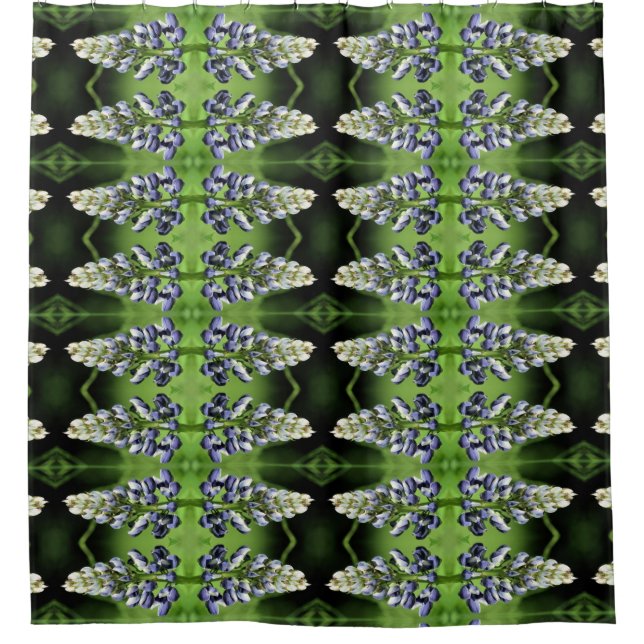 Purple Lupine Flower Abstract Pattern   Shower Curtain (Front)