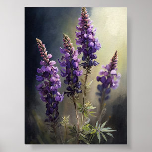 Purple Lupine Flower Art Print Poster