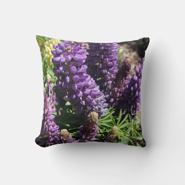 Purple Lupine Flower Cushion (Front)