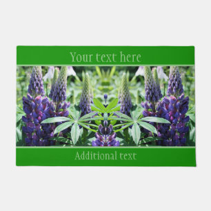 Purple Lupine Flowers Personalised Doormat