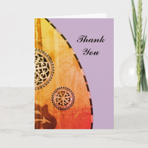 Purple Lute Egyptian Oud Thank You Holiday Card