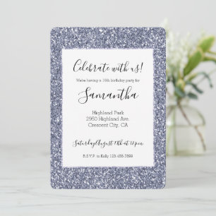 Purple Luxe Glitter Invitation