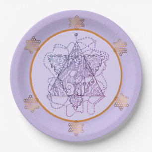Purple Magan David Star Paper Plates