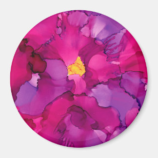 Purple Magenta Abstract Flower Magnet