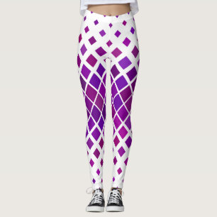 Purple Magenta Diamonds Design  Leggings