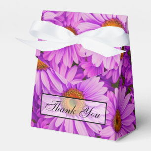 Purple magenta floral sunflower dark pink daisies favour box