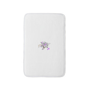 Purple-Magenta, Reddish Orange, Tealish Blue Girly Bath Mat