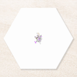 Purple-Magenta, Reddish Orange, Tealish Blue Girly Paper Coaster