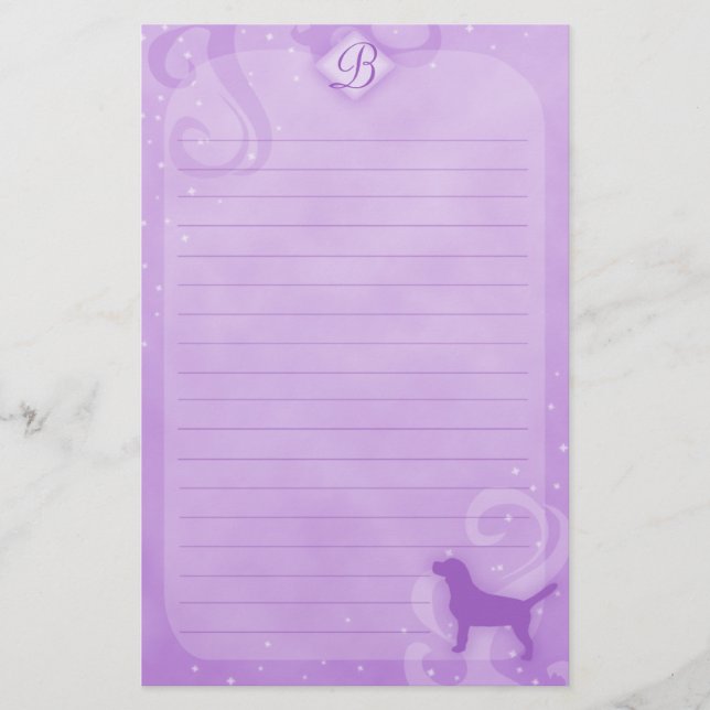 Purple Magic Beagle Stationery (Front)