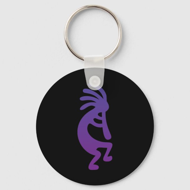 Purple Magic Kokopelli Key Ring (Front)