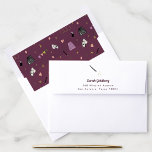 Purple Magic Show Return Address Envelope<br><div class="desc">Top off your show-stopping theme with beautiful return address envelopes. This playful Magic Show design features fun and eye-catching hand-drawn illustrations inside and out! Customise with your own details and round out the party with the full Magic Show party supply suite.</div>
