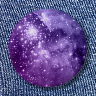 Purple Magic Stars 6 Cm Round Badge