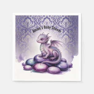 Purple Magical Dragon Baby Shower Napkin
