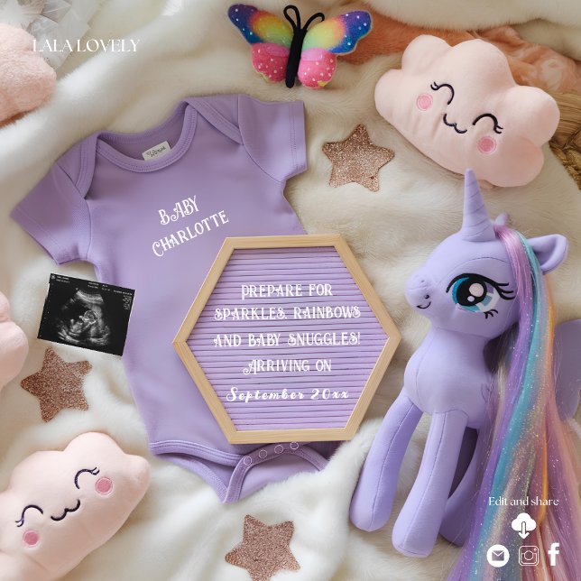 Purple Magical Unicorn Pregnancy Announcement (Creator Uploaded)