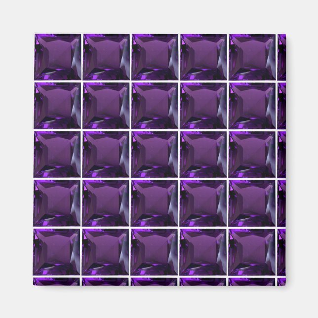 Purple Magnet Amethyst Gemstone February Birth (Front)