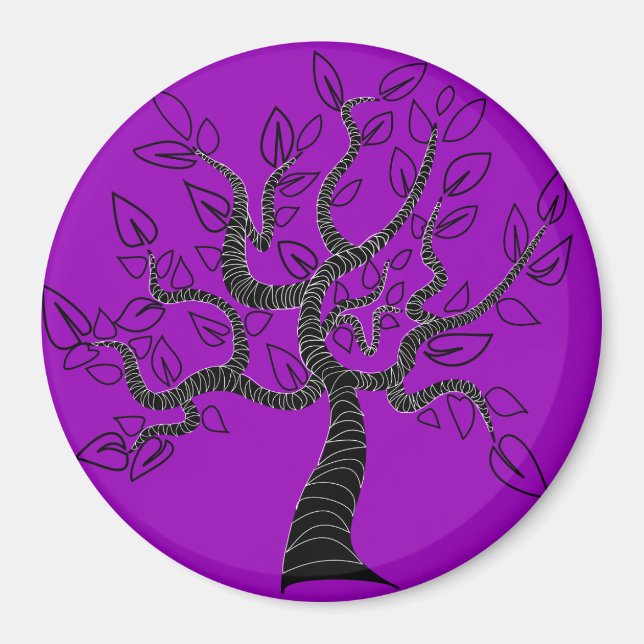 Purple Magnet with Tree of Life - Choose Colour (Front)