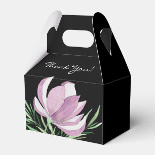 Purple Magnolia Floral Watercolor Botanical Favour Box