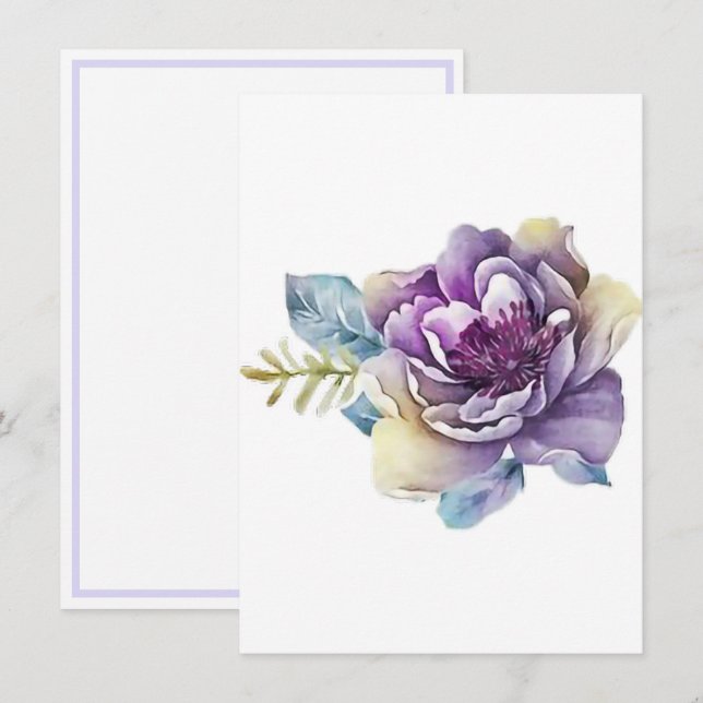 Purple Magnolia From Your Desk A Personal Card (Front/Back)