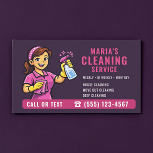 Purple Maid House Cleaning Service Business Card