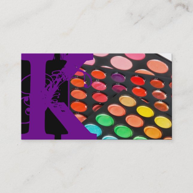 Purple Make Up Artist Palette Business Card (Front)