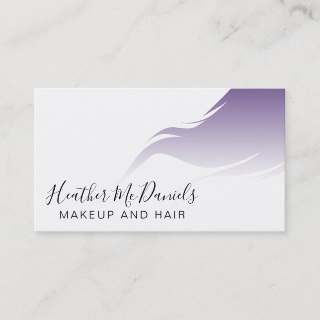 Purple Makeup Artist and Hair Salon Appointment Card (Front)