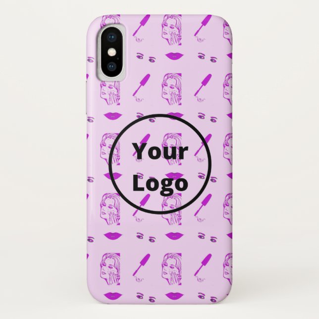 Purple makeup artist business pattern Case-Mate iPhone case (Back)