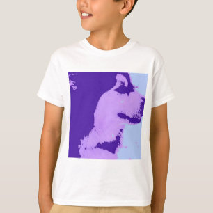 Purple Malamute Pop Art T-Shirt